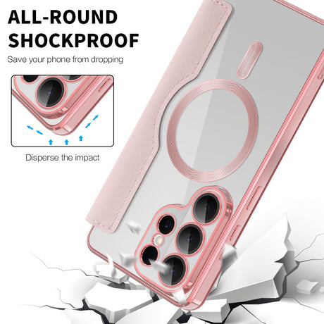 Husa de protectie Techsuit SmartMag Book compatibil cu Samsung Galaxy S26 Ultra, Roz