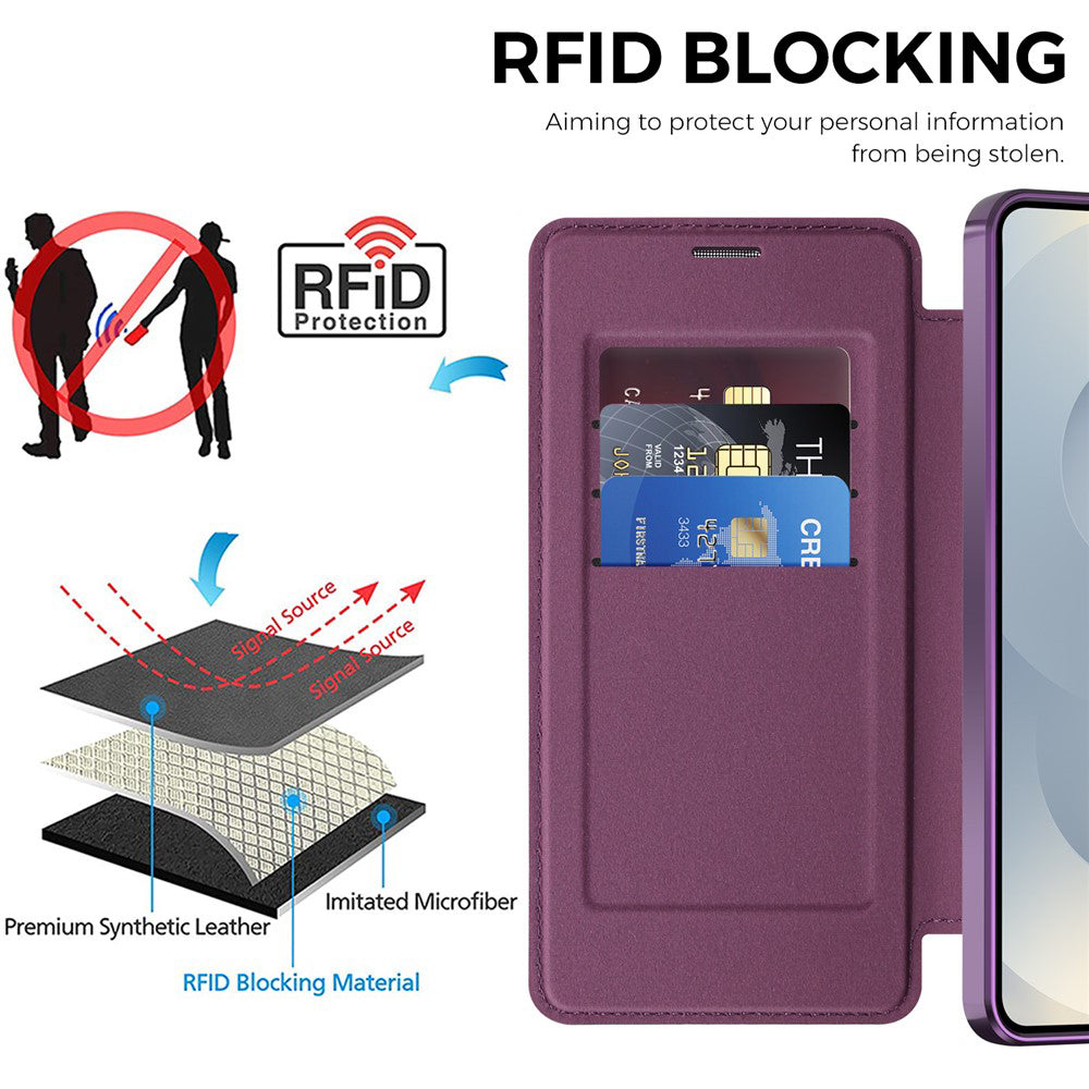 Husa de protectie Techsuit SmartMag Book compatibil cu Samsung Galaxy S26 Plus, Mov