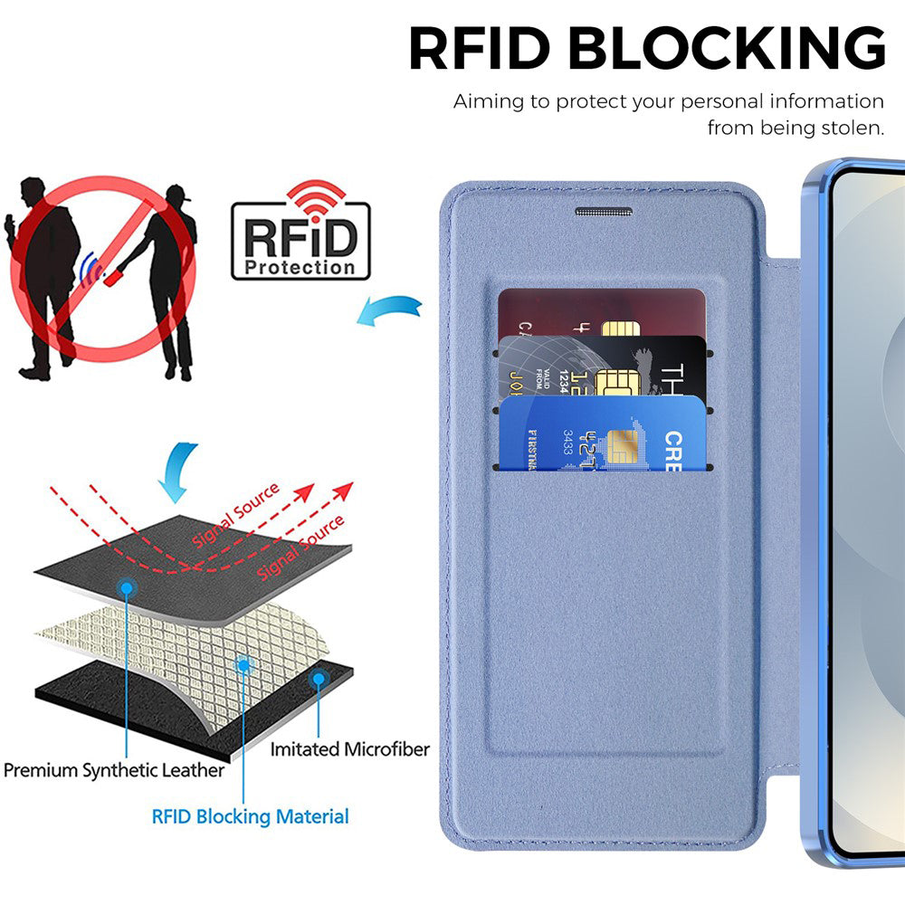 Husa de protectie Techsuit SmartMag Book compatibil cu Samsung Galaxy S26 Plus, Albastru Deschis
