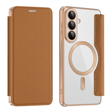 Husa de protectie Techsuit SmartMag Book compatibil cu Samsung Galaxy S26 Plus, Maro