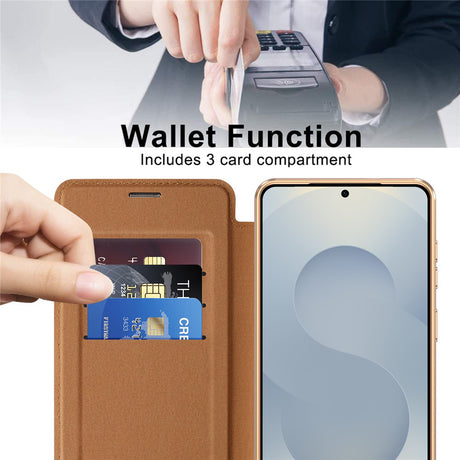 Husa de protectie Techsuit SmartMag Book compatibil cu Samsung Galaxy S26 Plus, Maro