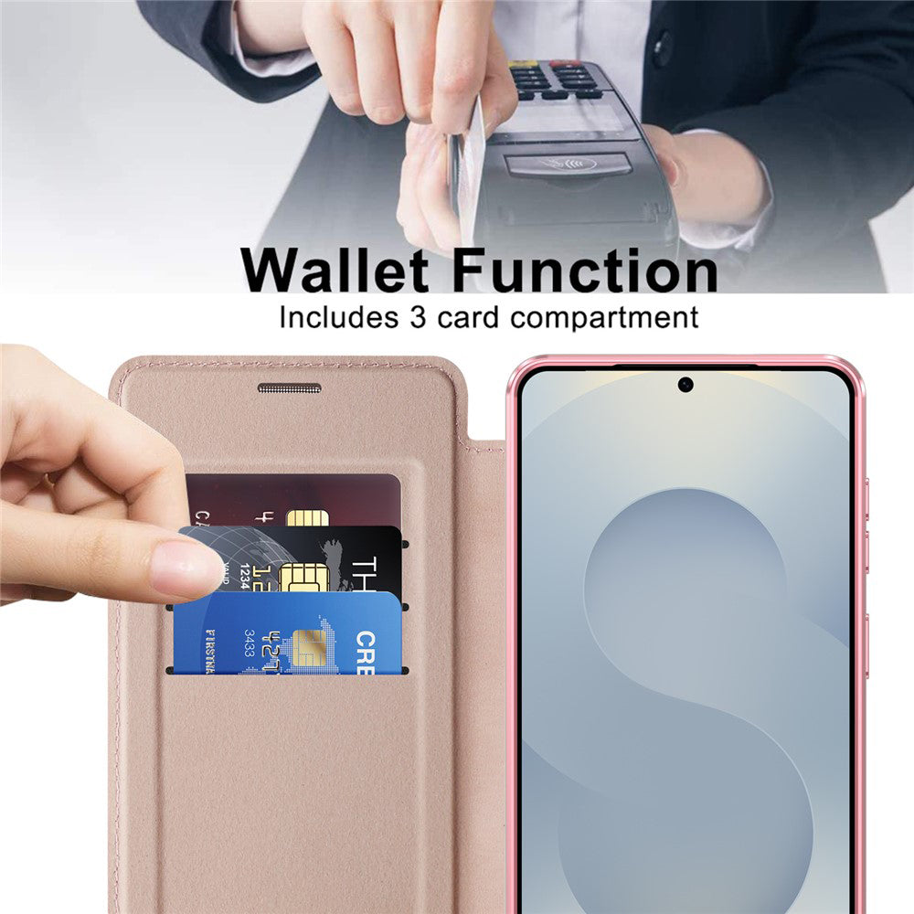 Husa de protectie Techsuit SmartMag Book compatibil cu Samsung Galaxy S26 Plus, Roz
