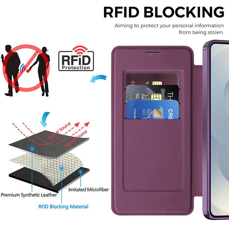 Husa de protectie Techsuit SmartMag Book compatibil cu Samsung Galaxy S26, Mov
