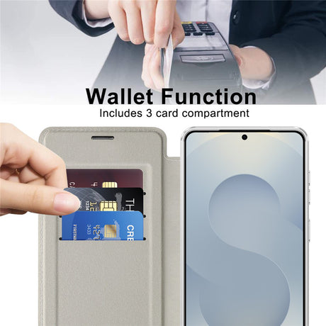 Husa de protectie Techsuit SmartMag Book compatibil cu Samsung Galaxy S26, Gri