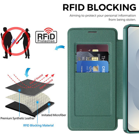 Husa de protectie Techsuit SmartMag Book compatibil cu Samsung Galaxy S26, Verde