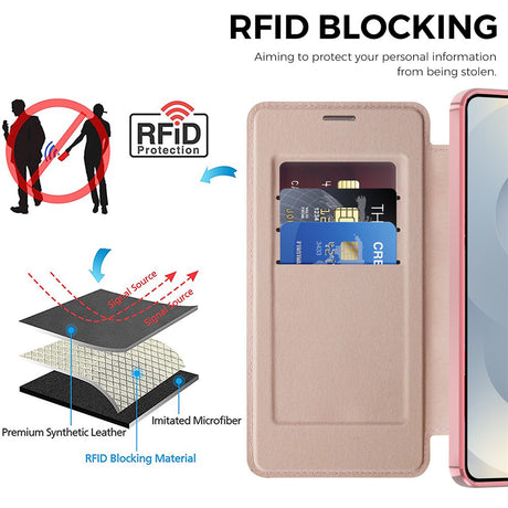 Husa de protectie Techsuit SmartMag Book compatibil cu Samsung Galaxy S26, Roz