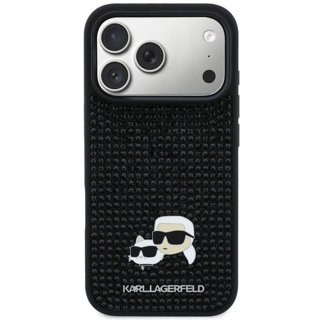 Husa de protectie Karl Lagerfeld Hardcase Rhinestone with K&C Pin (KLHCP17L6PRKCLK) compatibil cu iPhone 17 Pro, Negru