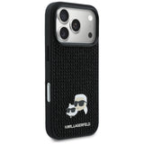 Husa de protectie Karl Lagerfeld Hardcase Rhinestone with K&C Pin (KLHCP17L6PRKCLK) compatibil cu iPhone 17 Pro, Negru