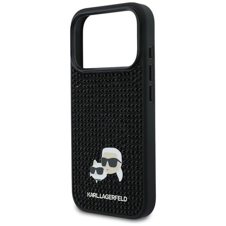 Husa de protectie Karl Lagerfeld Hardcase Rhinestone with K&C Pin (KLHCP17L6PRKCLK) compatibil cu iPhone 17 Pro, Negru