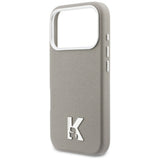 Husa de protectie Karl Lagerfeld Hardcase Leather MagSafe with K Head Logo (KLHMP17L5PGFKHGG) compatibil cu iPhone 17 Pro, Gri