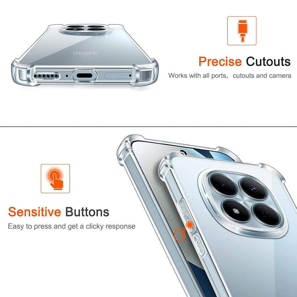 Husa de protectie Techsuit Shockproof Clear Silicone compatibil cu Xiaomi Redmi Note 15 Pro 4G, Transparent