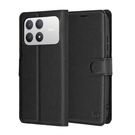 Husa de protectie Techsuit Leather Folio compatibil cu Xiaomi Poco F8 Pro, Negru