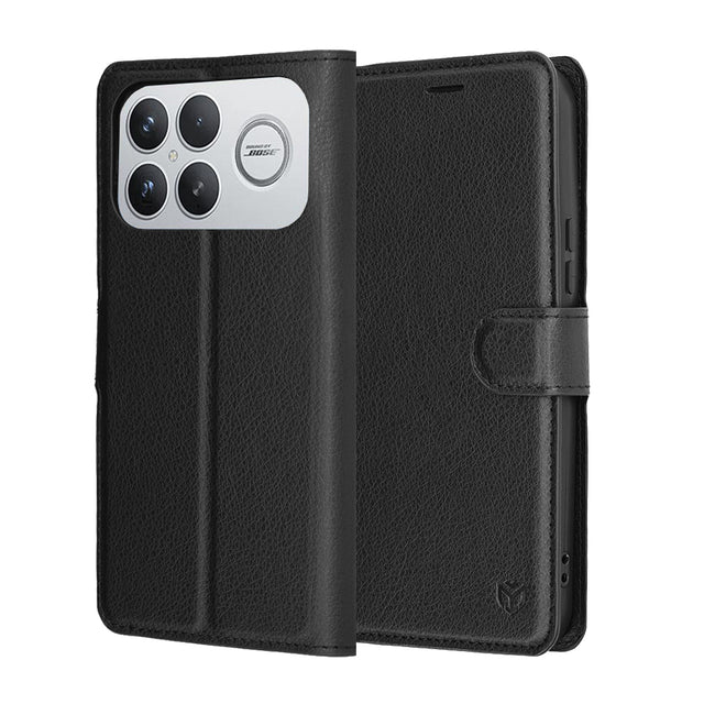 Husa de protectie Techsuit Leather Folio compatibil cu Xiaomi Poco F8 Ultra, Negru