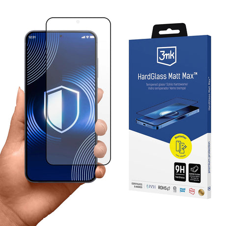 Folie de protectie 3mk HardGlass Matt Max compatibil cu Samsung Galaxy S26 Plus, Negru