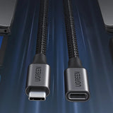 Cablu Ugreen US372 (45191), Type-C Male to Type-C Female, Fast Charge, 100W, 10Gbps, 1m, Negru