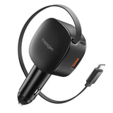 Incarcator Spigen Car Essential EV603BT (ACP10515), 3in1, USB, 2x Type-C, Built-in Retractable Cable, Fast Charging, 60W, 72cm, Negru