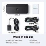 Adaptor Ugreen Sharing Switch CM662 (15705), 2x USB, 1x Mini USB, 3x USB, Type-C, 5Gbps, Gri
