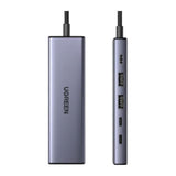 Hub/Dock Ugreen Docking Station CM511 (75586), USB-C to 2x USB 3.2, DP, 3x USB-C, 10Gbps, 4K@60Hz, PD100W, Gri