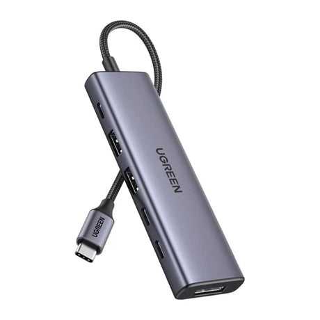 Hub/Dock Ugreen Docking Station CM511 (75586), USB-C to 2x USB 3.2, DP, 3x USB-C, 10Gbps, 4K@60Hz, PD100W, Gri
