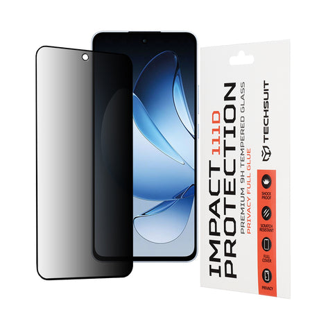 Folie de protectie Techsuit 111D Privacy Full Glue compatibil cu Oppo Reno13, Negru