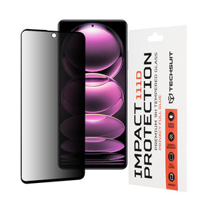Folie de protecție Techsuit 111D Privacy Full Glue pentru Xiaomi Redmi Note 12 Pro 5G, neagră