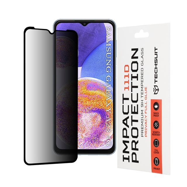 Folie de protectie Techsuit 111D Privacy Full Glue compatibil cu Samsung Galaxy A23 4G / A23 5G / M23 / F23 / M33 / A13 4G / M13 / F13, Negru