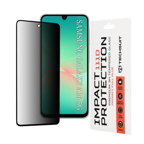 Folie de protectie Techsuit 111D Privacy Full Glue compatibil cu Samsung Galaxy A26 5G / A27 5G, Negru