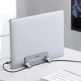 Suport Ugreen Vertical Laptop Stand LP258 (25706), Adjustable Width 0.5-1inch, Anti-Slip, Anti-Scratch Pads, Aluminum, Negru
