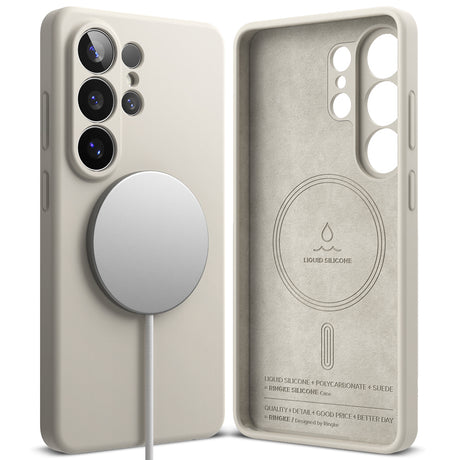 Husa de protectie Ringke Silicone MagSafe compatibil cu Samsung Galaxy S26 Ultra, Stone
