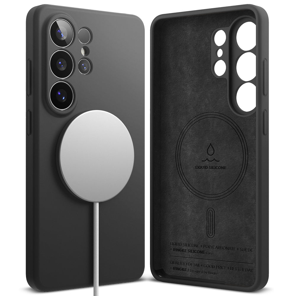 Husa de protectie Ringke Silicone cu inel magnetic compatibil cu Samsung Galaxy S26 Ultra, Negru