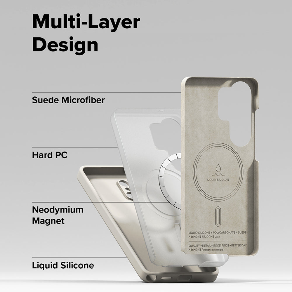 Husa de protectie Ringke Silicone MagSafe compatibil cu Samsung Galaxy S26 Plus, Stone