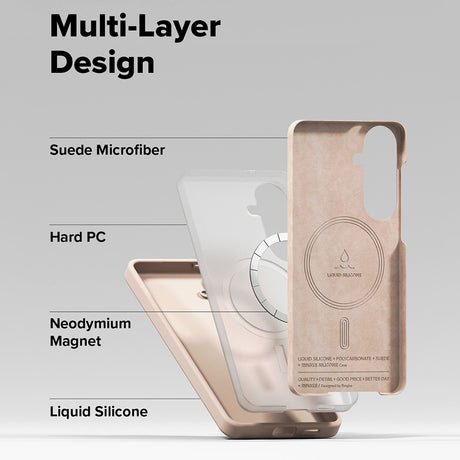 Husa de protectie Ringke Silicone MagSafe compatibil cu Samsung Galaxy S26 Plus, Roz Sand