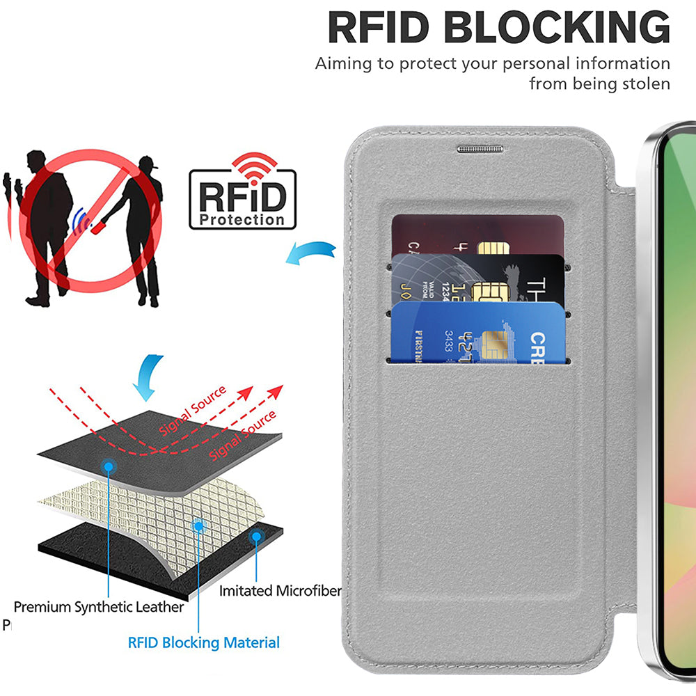 Husa de protectie Techsuit SmartMag Book compatibil cu Samsung Galaxy A57 5G, Gri