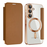 Husa de protectie Techsuit SmartMag Book compatibil cu Samsung Galaxy A57 5G, Maro