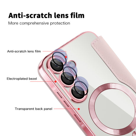 Husa de protectie Techsuit SmartMag Book compatibil cu Samsung Galaxy A57 5G, Roz