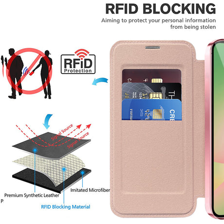 Husa de protectie Techsuit SmartMag Book compatibil cu Samsung Galaxy A57 5G, Roz