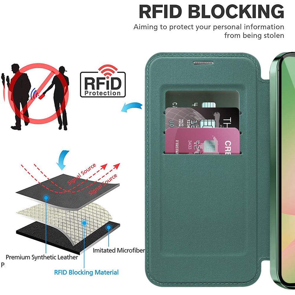 Husa de protectie Techsuit SmartMag Book compatibil cu Samsung Galaxy A37 5G, Verde