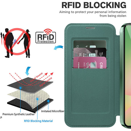 Husa de protectie Techsuit SmartMag Book compatibil cu Samsung Galaxy A37 5G, Verde