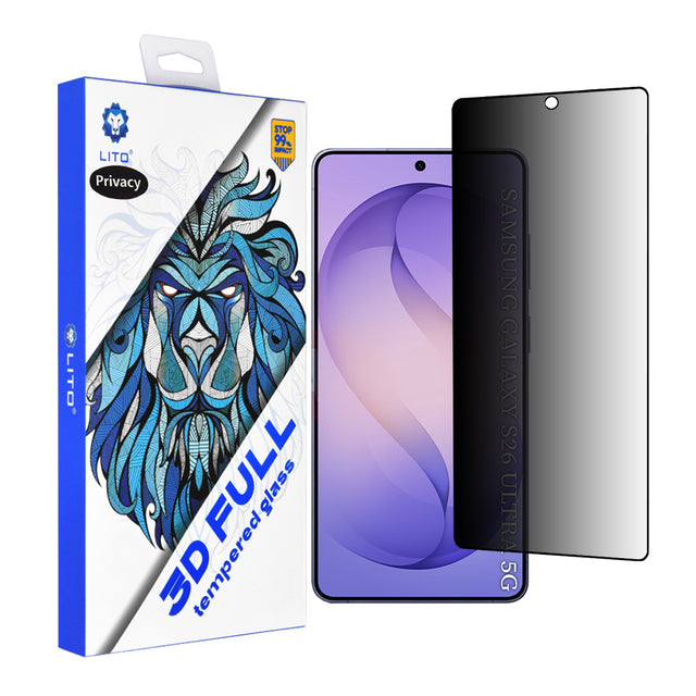 Folie de protectie Lito 3D Full Cover compatibil cu Samsung Galaxy S26 Ultra, Privacy