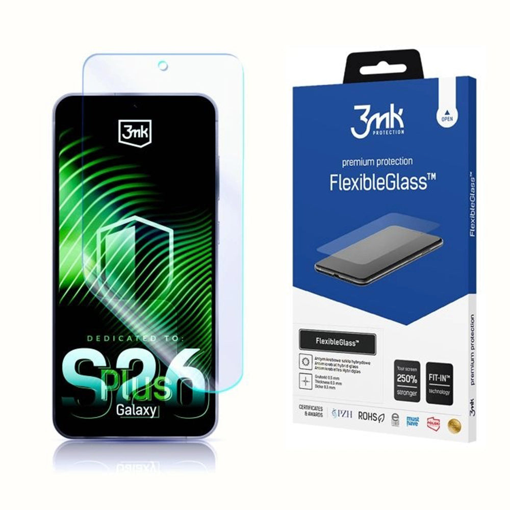 Folie de protectie 3mk FlexibleGlass compatibil cu Samsung Galaxy S26 Plus, Transparent