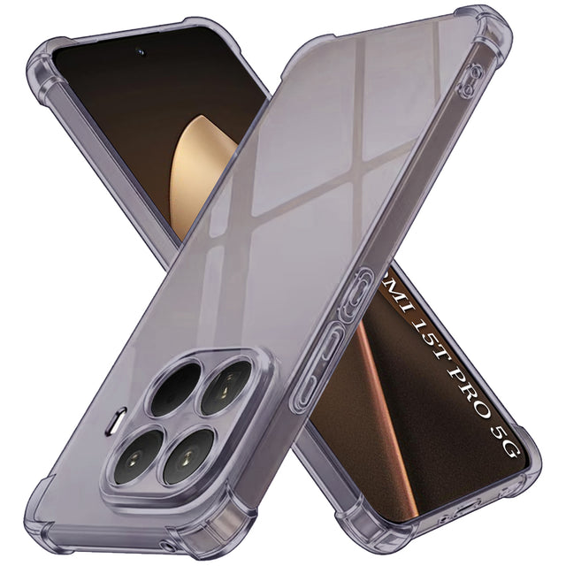 Husa de protectie Techsuit Shockproof Clear Silicone compatibil cu Xiaomi 15T Pro, Negru Fumuriu