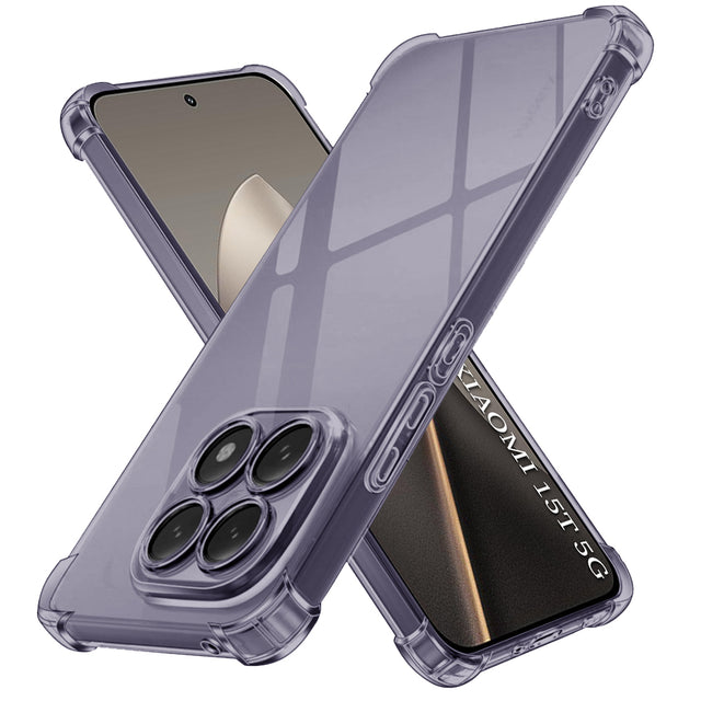 Husa de protectie Techsuit Shockproof Clear Silicone compatibil cu Xiaomi 15T, Negru Fumuriu