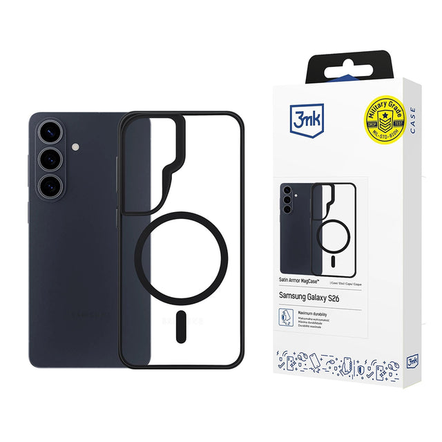 Husa de protectie 3mk Satin Armor MagCase compatibil cu Samsung Galaxy S26, Transparent