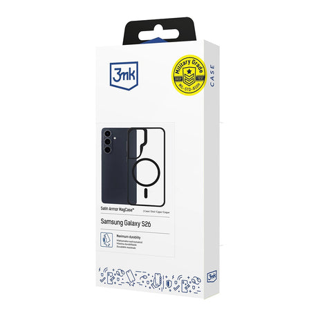 Husa de protectie 3mk Satin Armor MagCase compatibil cu Samsung Galaxy S26 Plus, Transparent