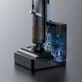 Deerma Cordless Vacuum Cleaner (VX900W), Dry & Wet Cleaning, 16000Pa, 4000mAh, 230W, Base with Additional Water Tank, Negru