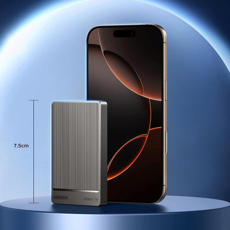 Stocare Ugreen External Solid State Drive (35270), USB Portable SSD, 1TB, 20Gbps, Gen2x2, Smart Chip, Dual Cooling, Gri