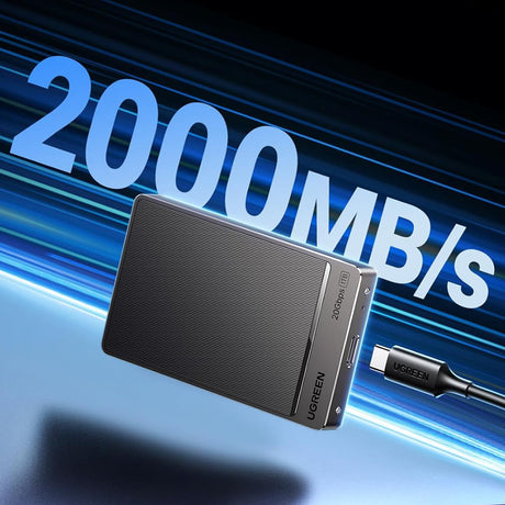 Stocare Ugreen External Solid State Drive (35270), USB Portable SSD, 1TB, 20Gbps, Gen2x2, Smart Chip, Dual Cooling, Gri