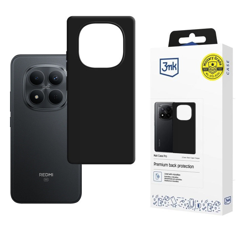 Husa de protectie 3mk Matt compatibil cu Xiaomi Redmi Note 15 Pro 5G, Negru