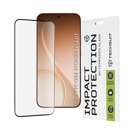 Folie de protectie Techsuit 111D Full Cover / Full Glue Glass compatibil cu Oppo Reno15 Pro Max, Negru