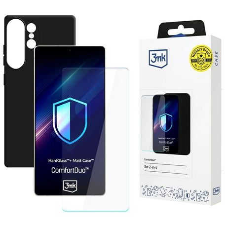 Folie de protectie 3mk ComfortDuo Glass + Matt Case compatibil cu Samsung Galaxy S26 Ultra, Negru